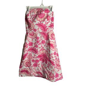 SOUTHERN TIDE Dress Womens 00 Pink White Island Floral Strapless